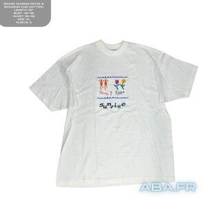 Cute, Heavyweight Embroidered Vintage White Tee Size XL Unisex